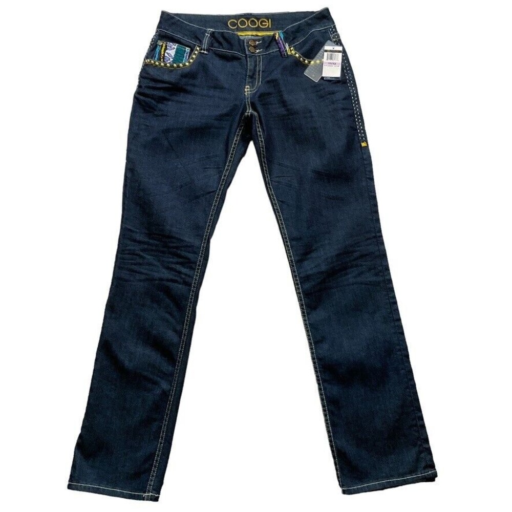 Coogi Womens Jeans 11 12 Tall Long x34" new nwt Dark Wash Denim Straight Stretch